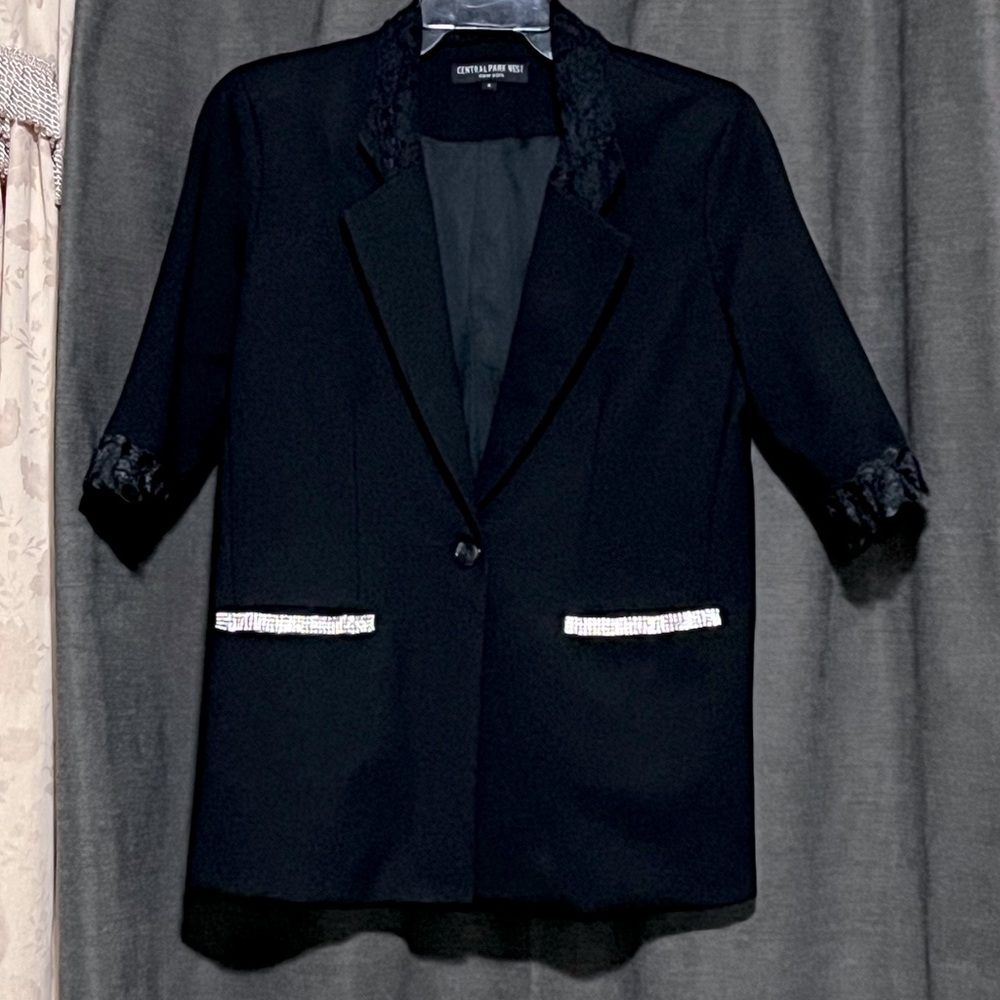 Central Park West Black Sleeve blazer jacket
